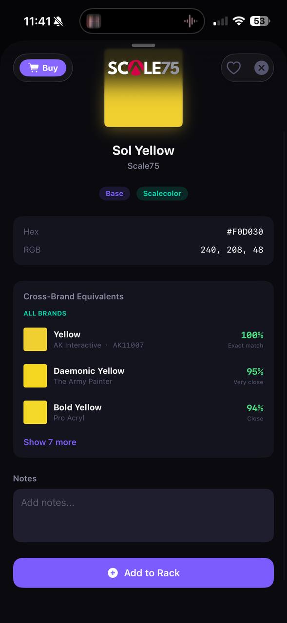 Paint detail with cross-brand matching